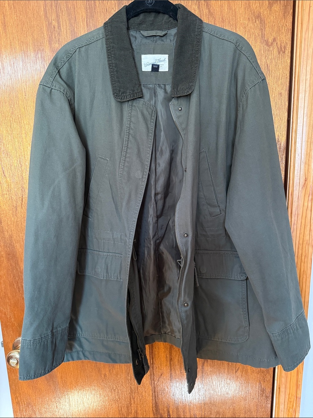 Universal Thread Olive Green Utility Jacket with Dark Collar